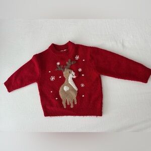 Zara Red Reindeer Kids Sweater